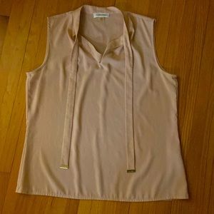 Blush Calvin Klein bow tie tank top